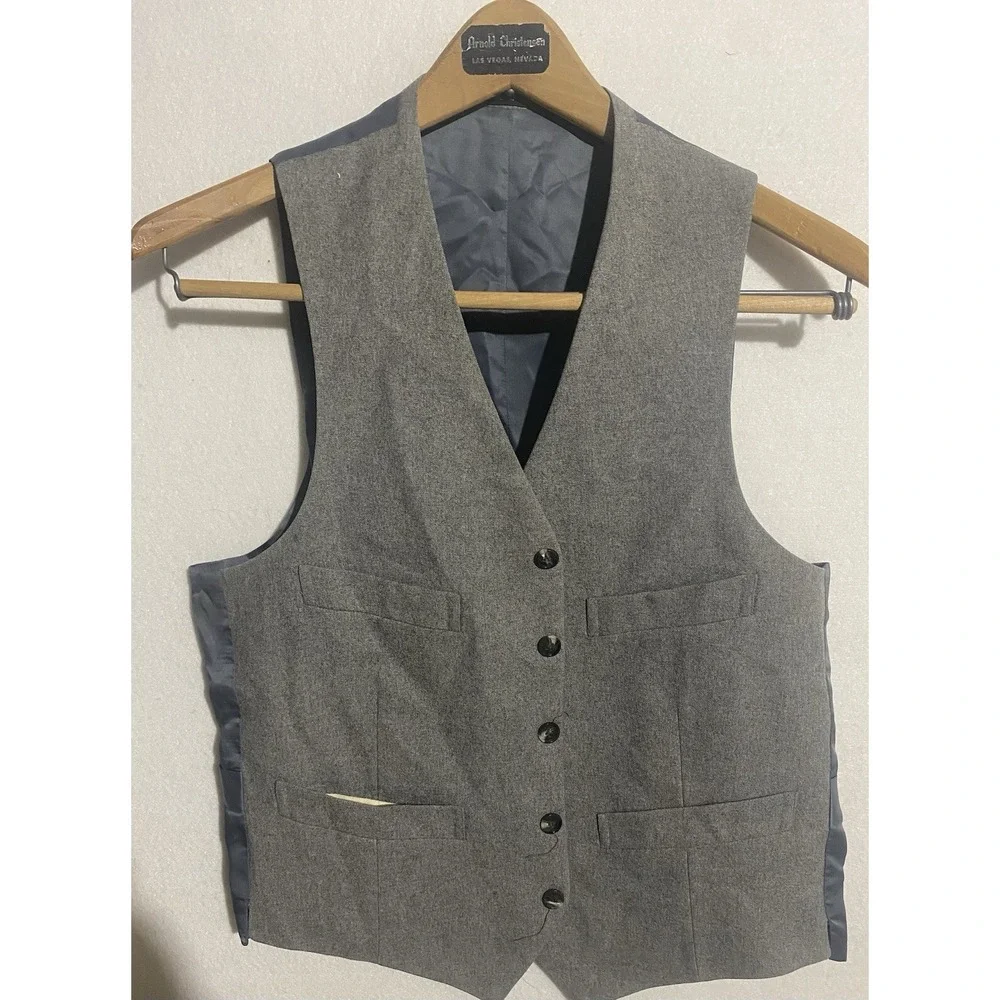 Geoffrey Scott Designer Gray Suit & Vest Formal Medium Mens